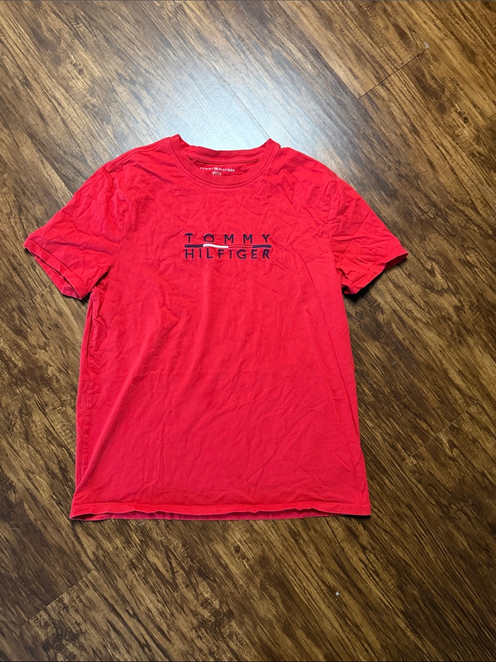Tommy Hilfiger Red Crew Neck Logo Tee